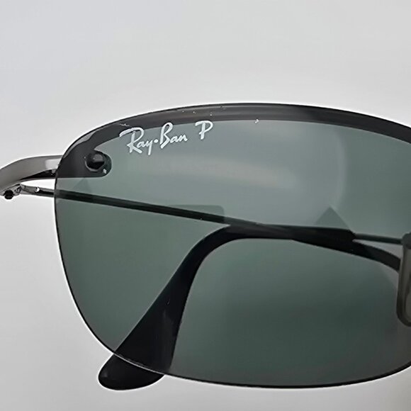 Ray-Ban RB3156 004/9A Top Square Gunmetal Polarized Green Aviator Sunglasses - Picture 16 of 16